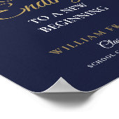 Poster Symbole de la Marine Bleu et Gold Graduation Party (Coin)