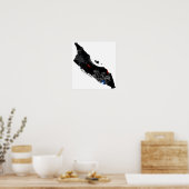 Poster SYMBOLE DE LA PAIX Aruba avec carte d'Aruba (Cuisine)