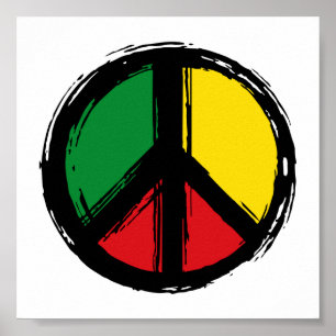 Poster Symbole de la Paix avec couleurs de la aigrette