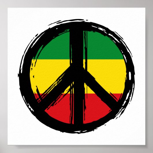 Poster Symbole de la Paix avec le style de aggae (Devant)