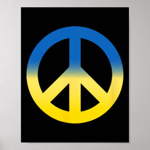 Poster Symbole de la paix - Couleurs du drapeau de l'Ukra