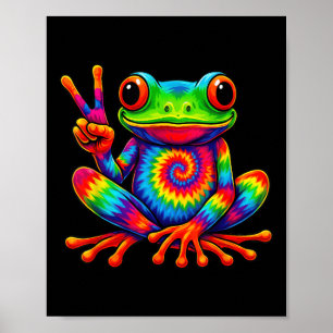 Poster Symbole de la Paix de la Grenouille teinte cravate