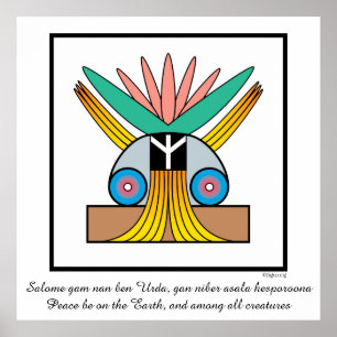 Poster Symbole de la paix de Salome et mantra de méditat
