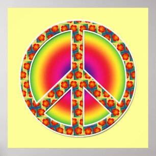 Poster Symbole de la paix florale