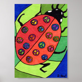 Poster SYMBOLE DE LA PAIX Ladybug Mini Art populaire
