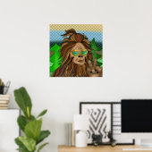 Poster SYMBOLE DE LA PAIX Sasquatch | Retro Bigfoot (Bureau à domicile)