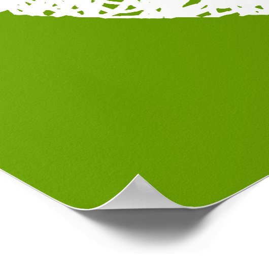 Poster Symbole de la Paix Scribble - Blanc sur Avocad (Coin)