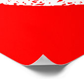 Poster Symbole de la Paix Scribble - Blanc sur Rouge (Coin)