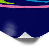 Poster SYMBOLE DE LA PAIX Style Psychedélique Hippie (Coin)