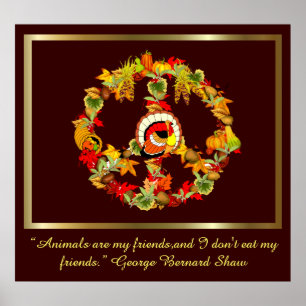 Poster Symbole de la paix Thanksgiving Turquie