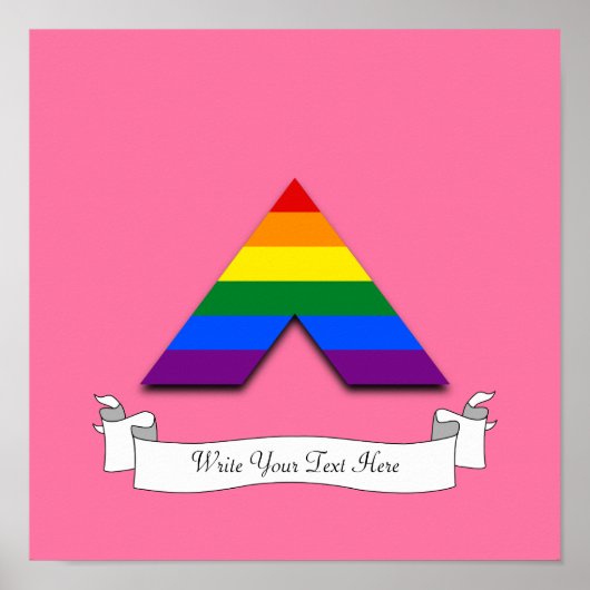 Poster Symbole de la pyramide de l'alliage droit LGBT (Devant)