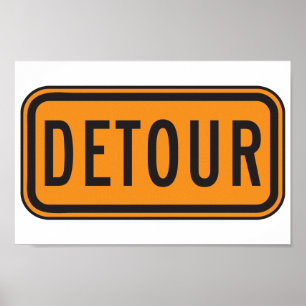 Poster Symbole de la route Detour