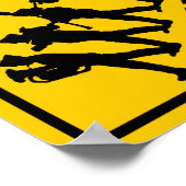 Poster Symbole de la route du passage à niveau (Coin)