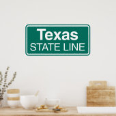 Poster SYMBOLE DE LA ROUTE DU Texas State Line (Cuisine)