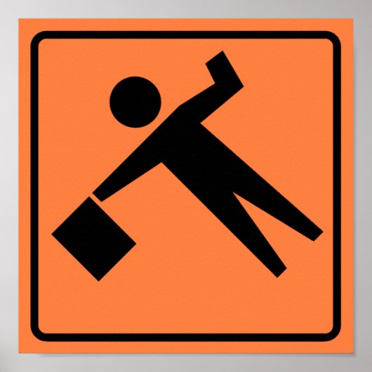 Poster Symbole de la route Flagman (Devant)