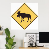 Poster Symbole de la route Moose (Bureau à domicile)