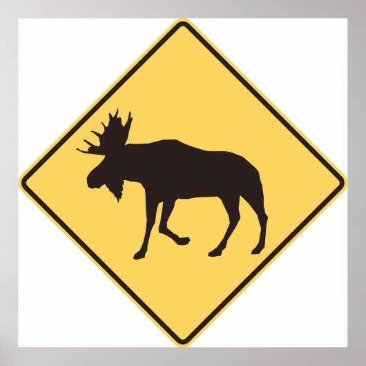 Poster Symbole de la route Moose (Devant)