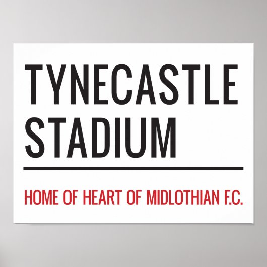 Poster Symbole de la rue du Stade Tynecastle (Devant)