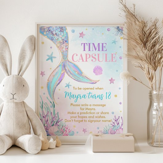 Poster Symbole de la sirène sous la mer