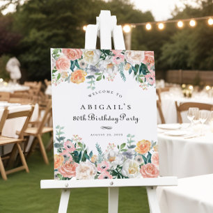 Poster Symbole de la Soirée de 80e anniversaire Peach Flo