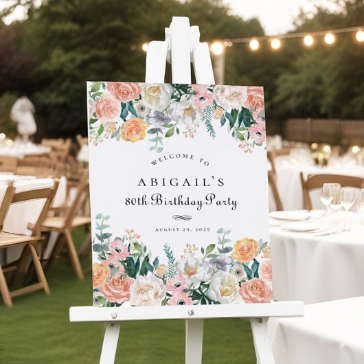 Poster Symbole de la Soirée de 80e anniversaire Peach Flo