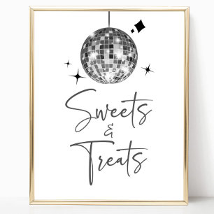 Poster Symbole de la Soirée Disco Ball Sweets and Traitem