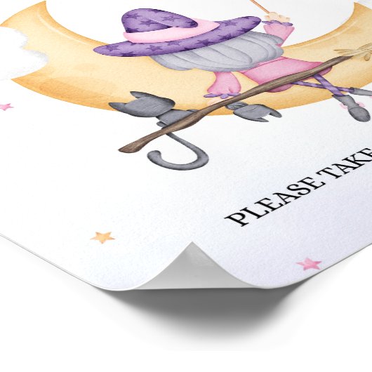 Poster Symbole de la sorcière mignonne d'Halloween (Coin)