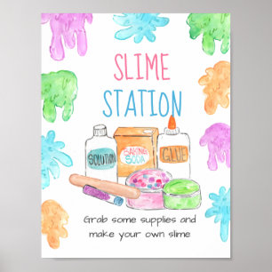 Poster Symbole de la station slime enfant anniversaire