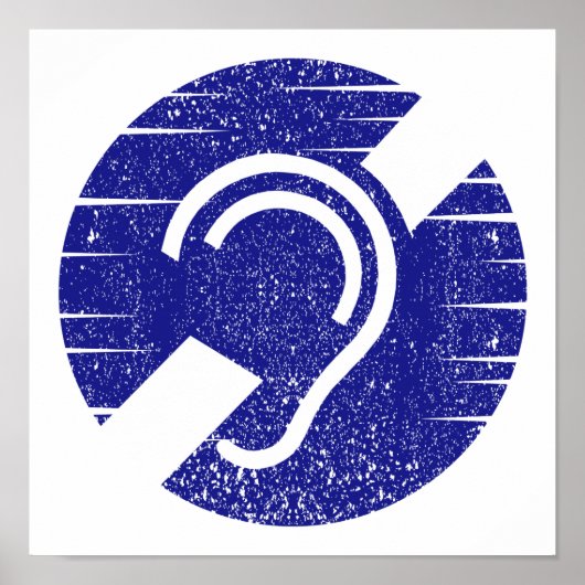 Poster Symbole de la surdité et de la malentendante (Devant)