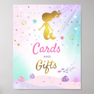 Poster Symbole de la table de la fête de la sirène Cartes