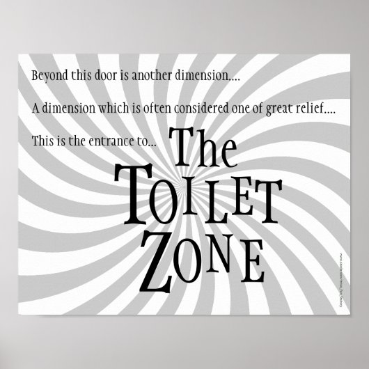 Poster Symbole de la toilette : "La zone des toilettes" (Devant)