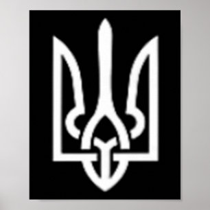 Poster Symbole de la Trident ukrainienne - Tryzub Patriot