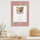 Poster Symbole de la verdure Rose poussiéreuse Photo Célé (Cuisine)