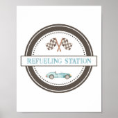 Poster Symbole de la voiture Blue Race Station (Devant)
