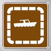 Poster Symbole de la zone de lancement de bateau (Devant)