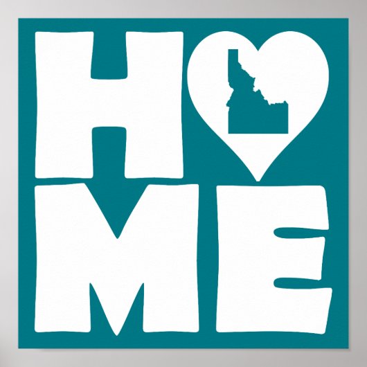 Poster Symbole de l'affiche de l'État du Coeur de l'Idaho (Devant)
