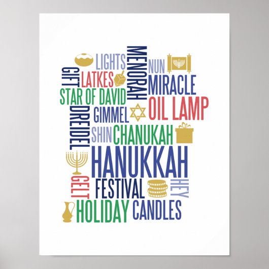 Poster Symbole de l'affiche de Noël Hanoukka (Devant)