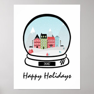 Poster Symbole de l'affiche du Globe des neiges d'hiver