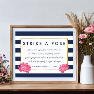 Poster Symbole de l'affiche du stand photo Navy Stripe