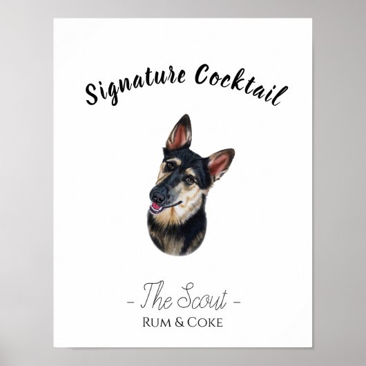 Poster Symbole de l'alcool allemand Shepherd Signature (Devant)