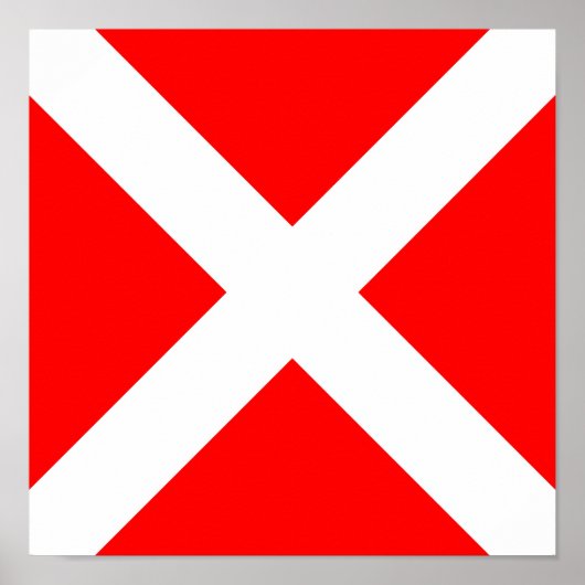 Poster symbole de l'alphabet maritime quatre (Devant)