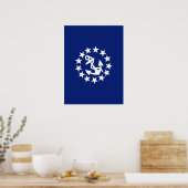 Poster Symbole de l'Ancre du drapeau du yacht sur bleu (Cuisine)