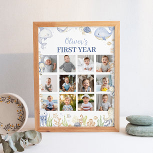 Poster Symbole de l'Anniversaire de enfant photo Ocean An