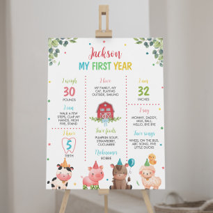 Poster Symbole de l'Anniversaire des animaux de ferme de