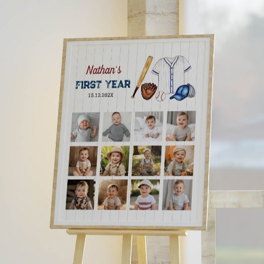 Poster Symbole de l'anniversaire du baseball