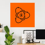 Poster Symbole de l'énergie atomique Science et technolog<br><div class="desc">Apportez une explosion d'énergie audacieuse dans votre espace avec cette affiche de puissance atomique frappante. Doté d'un design élégant d'atome noir avec des électrons orbitant et d'un noyau de boulon éclair sur un arrière - plan orange vif, cet oeuvre d'art à thème scientifique ajoute une ambiance moderne et intellectuelle à...</div>