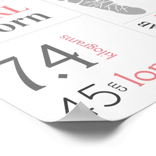 Poster Symbole de l'état de naissance rose empreinte flor (Coin)