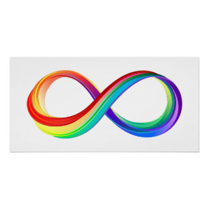 Poster Symbole de l'infini arc-en-ciel stratifié