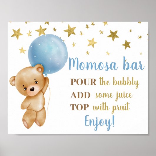 Poster Symbole de l'ours de baby shower Momosa (Devant)