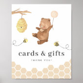 Poster Symbole de l'ours de miel Carte de la première abe (Devant)